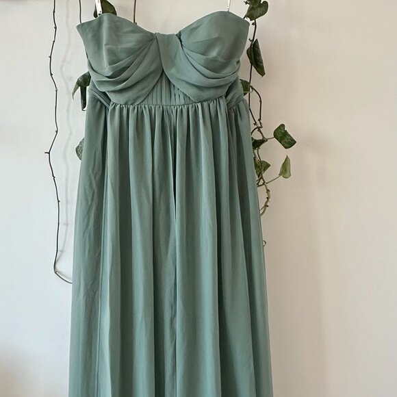Birdy Grey Grace Dress in Chiffon Sea Glass Size L - Picture 2 of 11